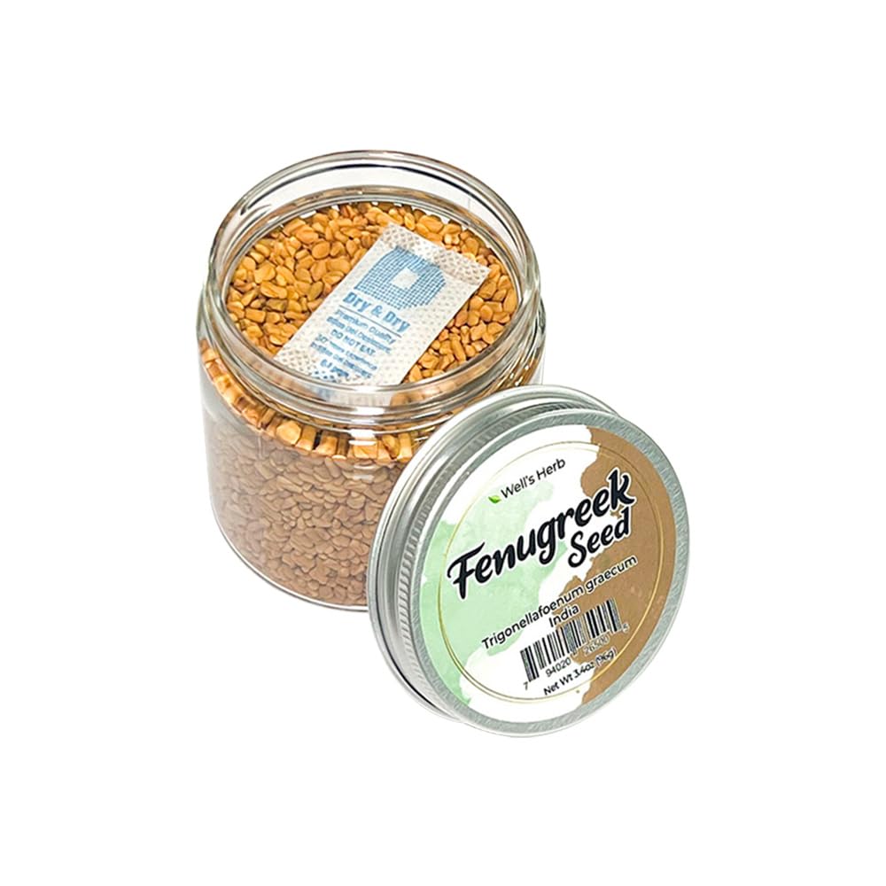 Well’s – Hierba seca natural (semillas de fenogreco) perfecta para aceite infundido de hierbas para cabello, hierbas para bricolaje, tratamiento de