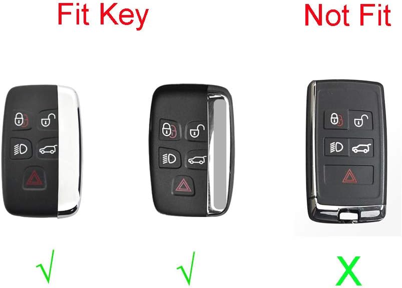 ROYALFOX (TM 5 botones TPU Smart Remote Key Fob Case Cover For Land Rover Defender Discovery Sport LR2 LR3 LR4 Range Rover Sport EVOQUE y Jaguar XF