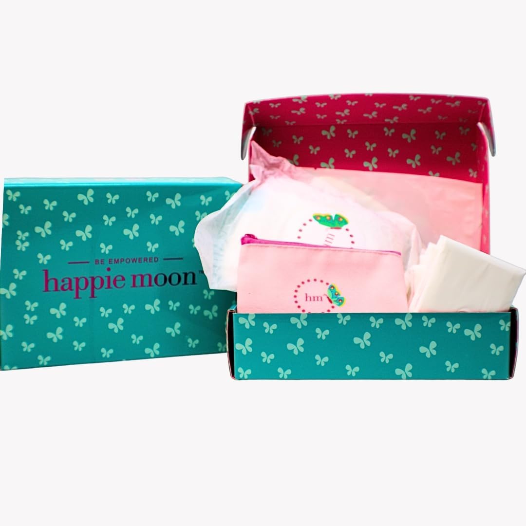 Kit de primer período para preadolescentes  Almohadillas de período pequeño  Ideal para la escuela y en movimiento  Cero cloro, blanqueador, tintes
