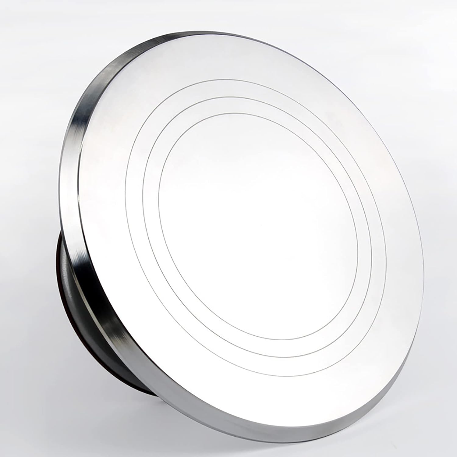 Soporte giratorio de aleación de aluminio para tartas de 12 pulgadas, plato giratorio de aluminio resistente con parte inferior de silicona