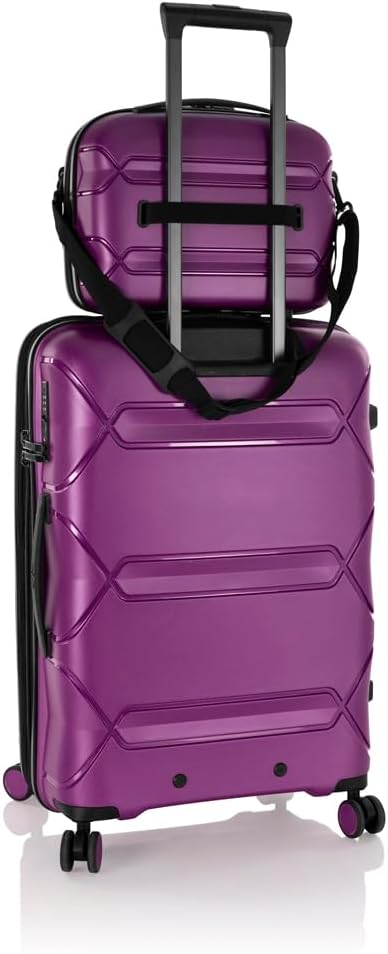 Heys Milos Beauty Case Hardside Ligero y fabricado con Duraflex duradero, carcasa texturizada y colores metálicos, manga de carretilla, correa de