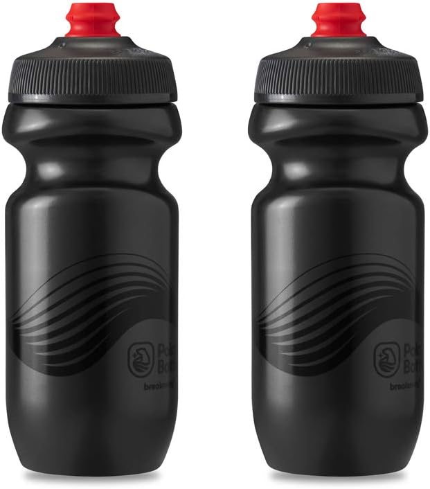 Polar Bottle Breakaway – Botella de agua ligera para bicicleta, con ondas, paquete de 2, sin bisfenol A, para ciclismo y deportes (20onzas, color