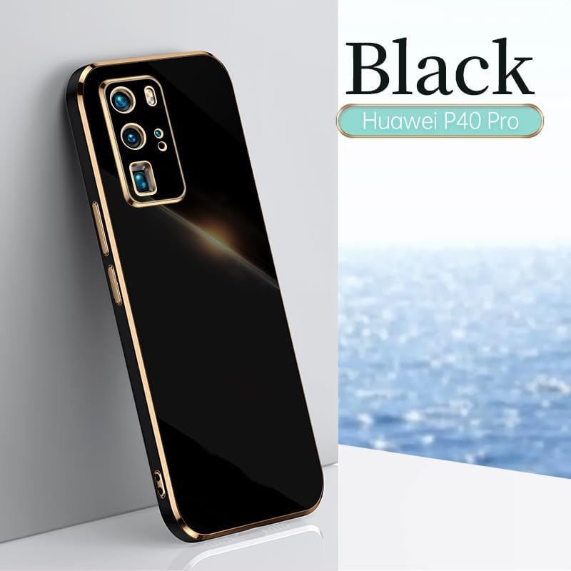 Paquete de 2 fundas de teléfono para Huawei P40 Pro, funda galvanizada de silicona TPU para Huawei P40 Pro para hombres y mujeres, a prueba de