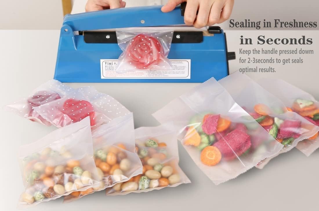 Sellador térmico por impulsos Bolsas manuales Máquina de sellado por impulso de 8 pulgadas para bolsas de plástico PE PP Bolsas con agarre de