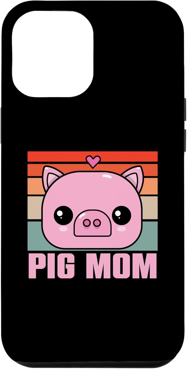 iPhone 13 Pro Max Retro Mini Pig Mom  Vintage Miniature Pig Owner Case