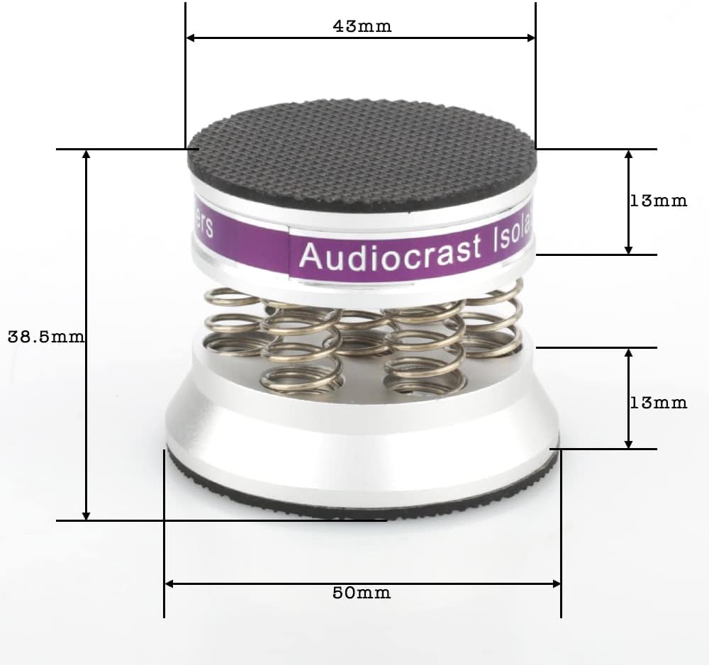 Tertullus 4 piezas de pies de aislamiento de altavoz 1.693 in × 1.516 in de audio amortiguador protectores de piso almohadilla de goma almohadillas