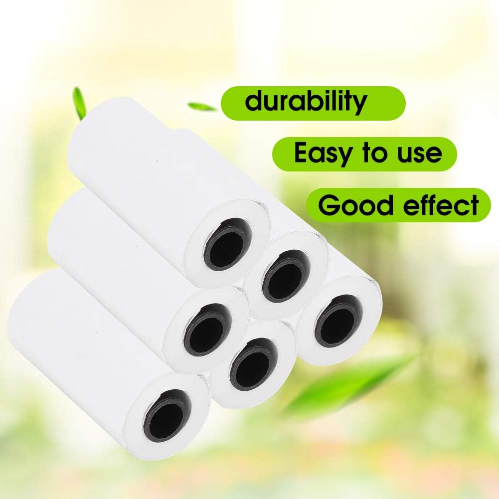 Papel térmico de 10 rollos, negro sobre blanco, papel de impresora térmica para impresora de bolsillo Bluetooth, longitud de 19.7ft por rollo, ancho