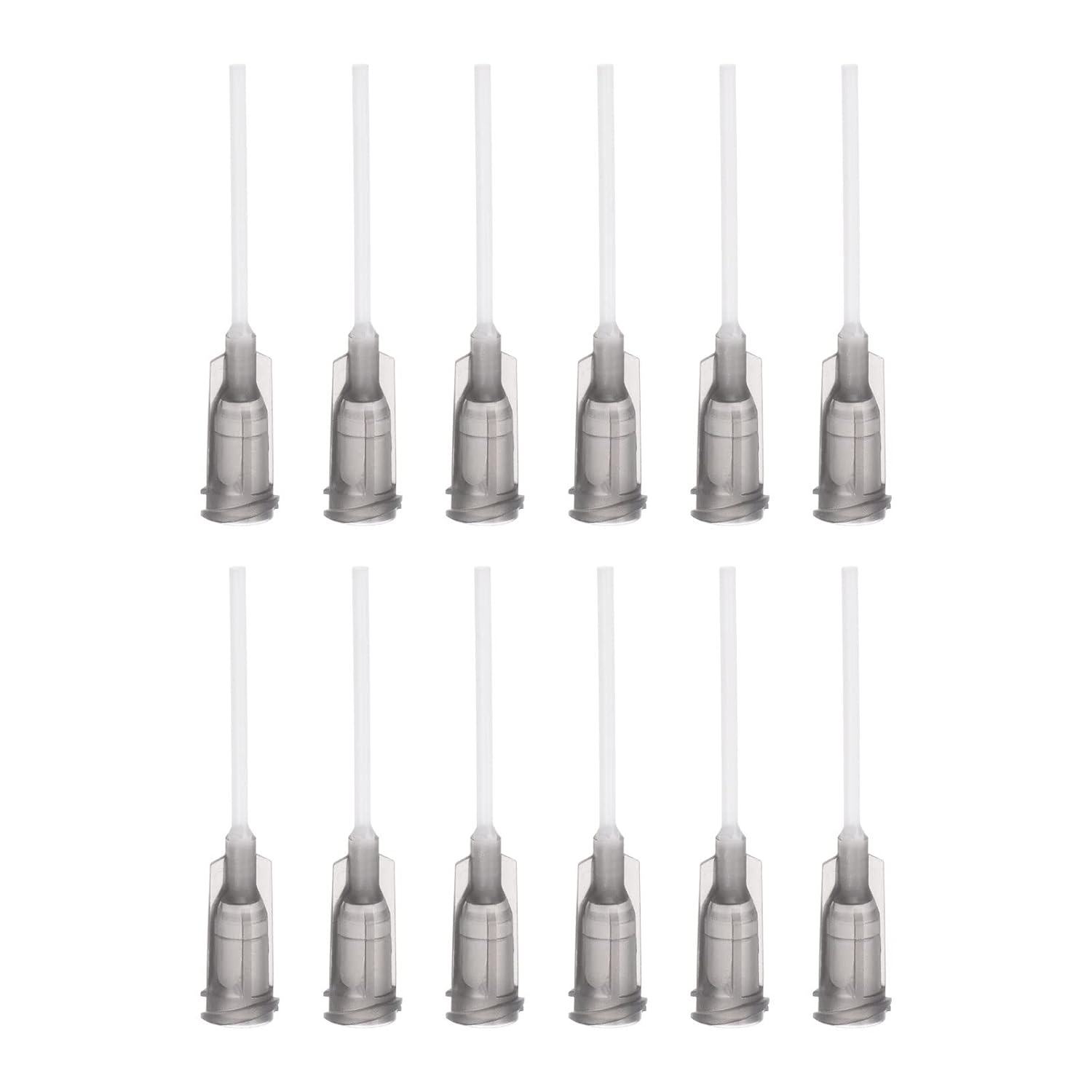 uxcell 20 agujas dispensadoras de plástico de 16 G, tubo de aguja de pegamento PTFE de 1 pulgada, puntas de bloqueo Luer Blunt con aguja flexible de