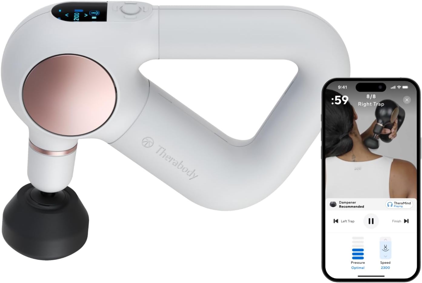 Theragun Sense Percussion Pistola de masaje  Masajeador personal de tejido profundo con rutinas de respiración precargadas para aliviar el estrés,
