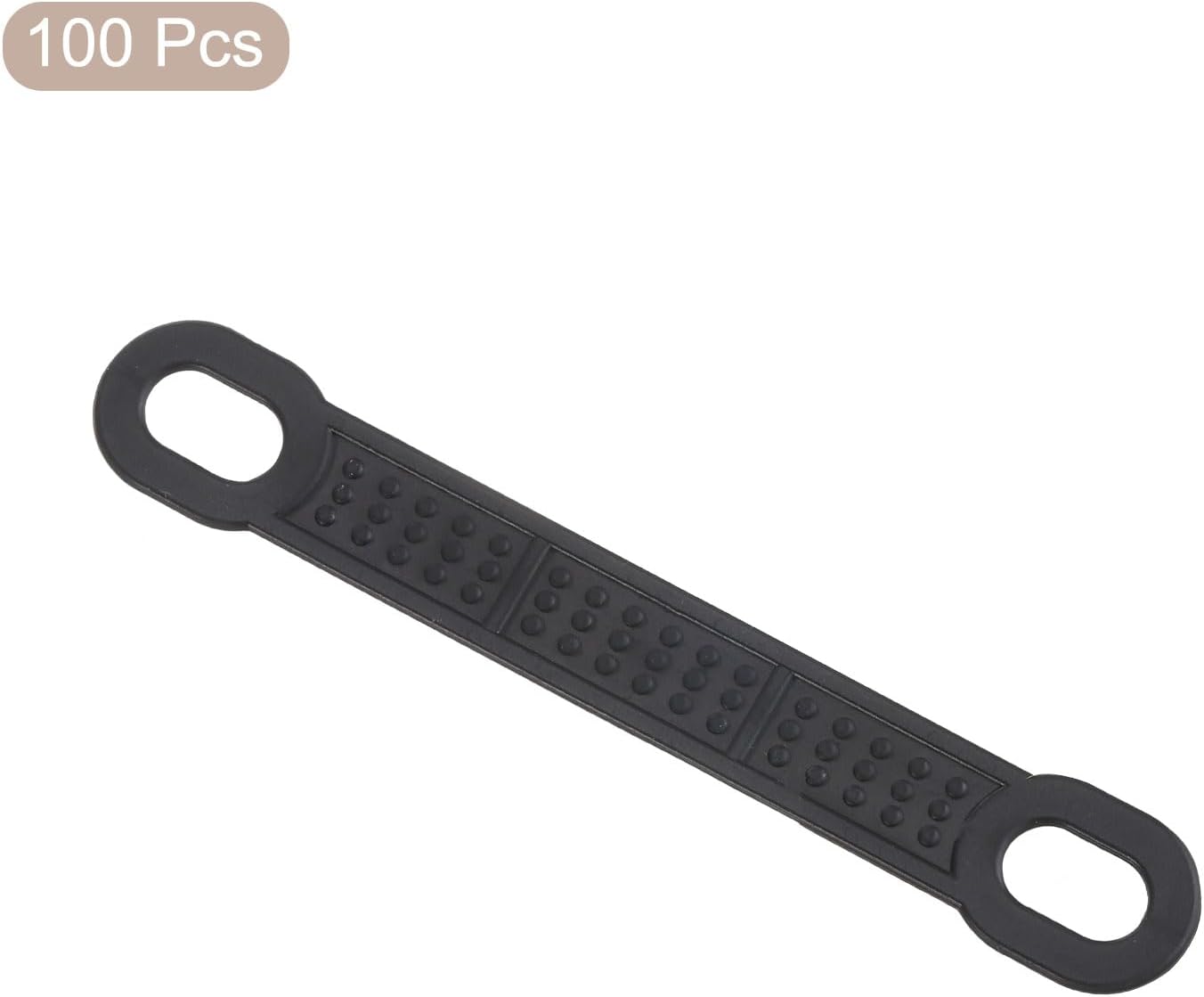 uxcell 100 tiras adhesivas de silicona antideslizantes para colgar ropa para perchas de madera y plástico, color negro (3.94 x 0.47 pulgadas)