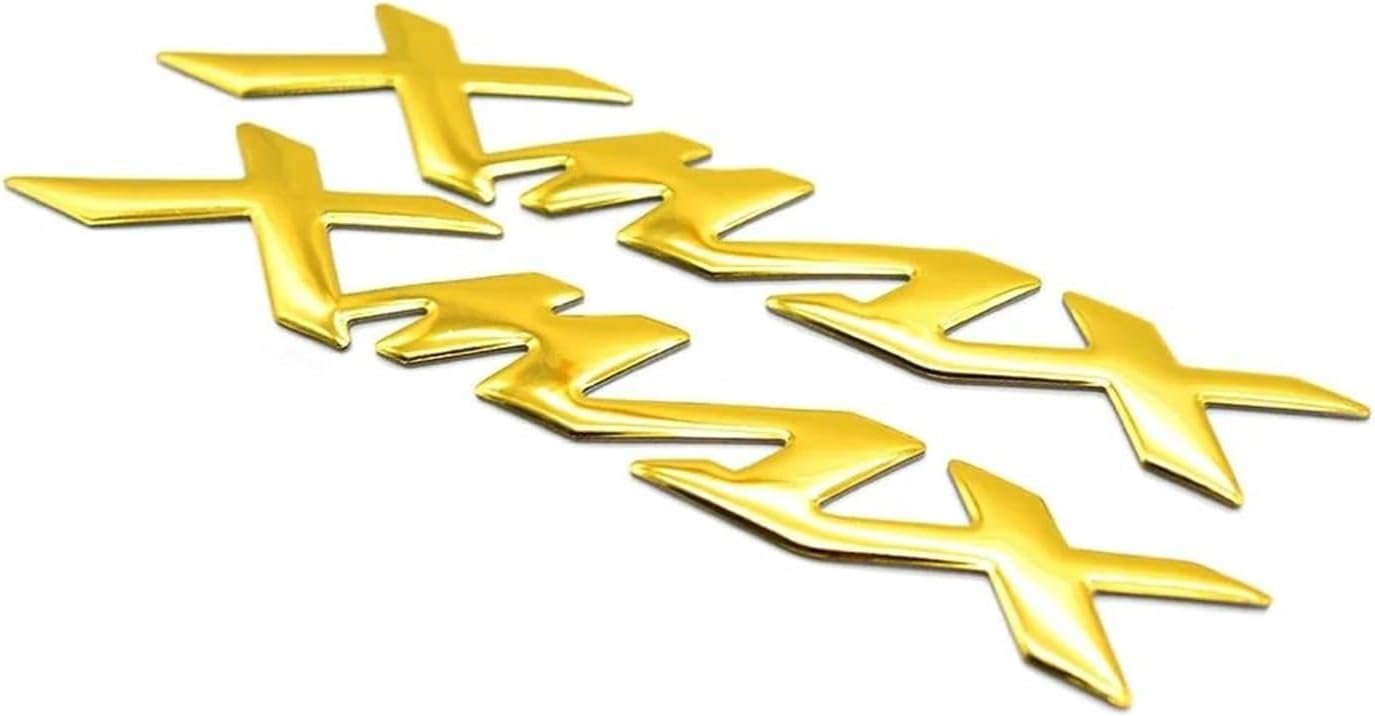 2PCS 3D Motorcycle Emblem Logo Badge Chrome Sticker Decals Stickers for YMAHA Xmax 125 250 300 400 X Max 300 Accessories (Color  Gold)
