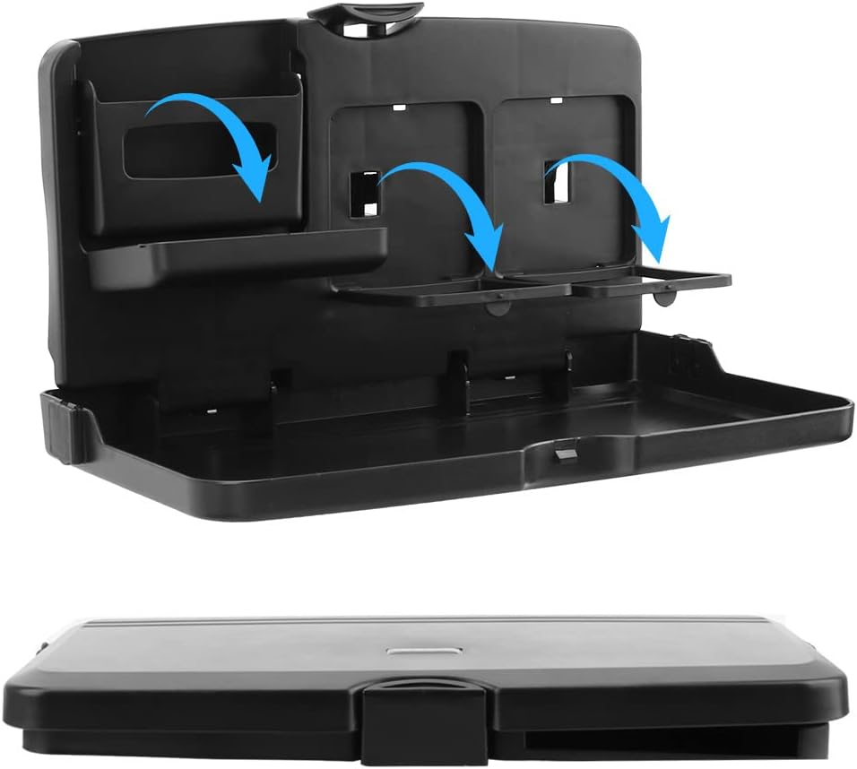 BESTLY – Bandeja plegable portátil multifuncional para asiento de automóvil, bandeja para asiento trasero de vehículo, mantente organizado cuando