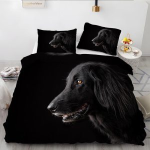 Juego de funda de edredón con estampado de perro negro, tamaño Queen, funda de edredón de microfibra suave y 2 fundas de almohada de 20 x 26 Juego de funda de edredón con estampado de perro negro, tamaño Queen, funda de edredón de microfibra suave y 2 fundas de almohada de 20 x 26
