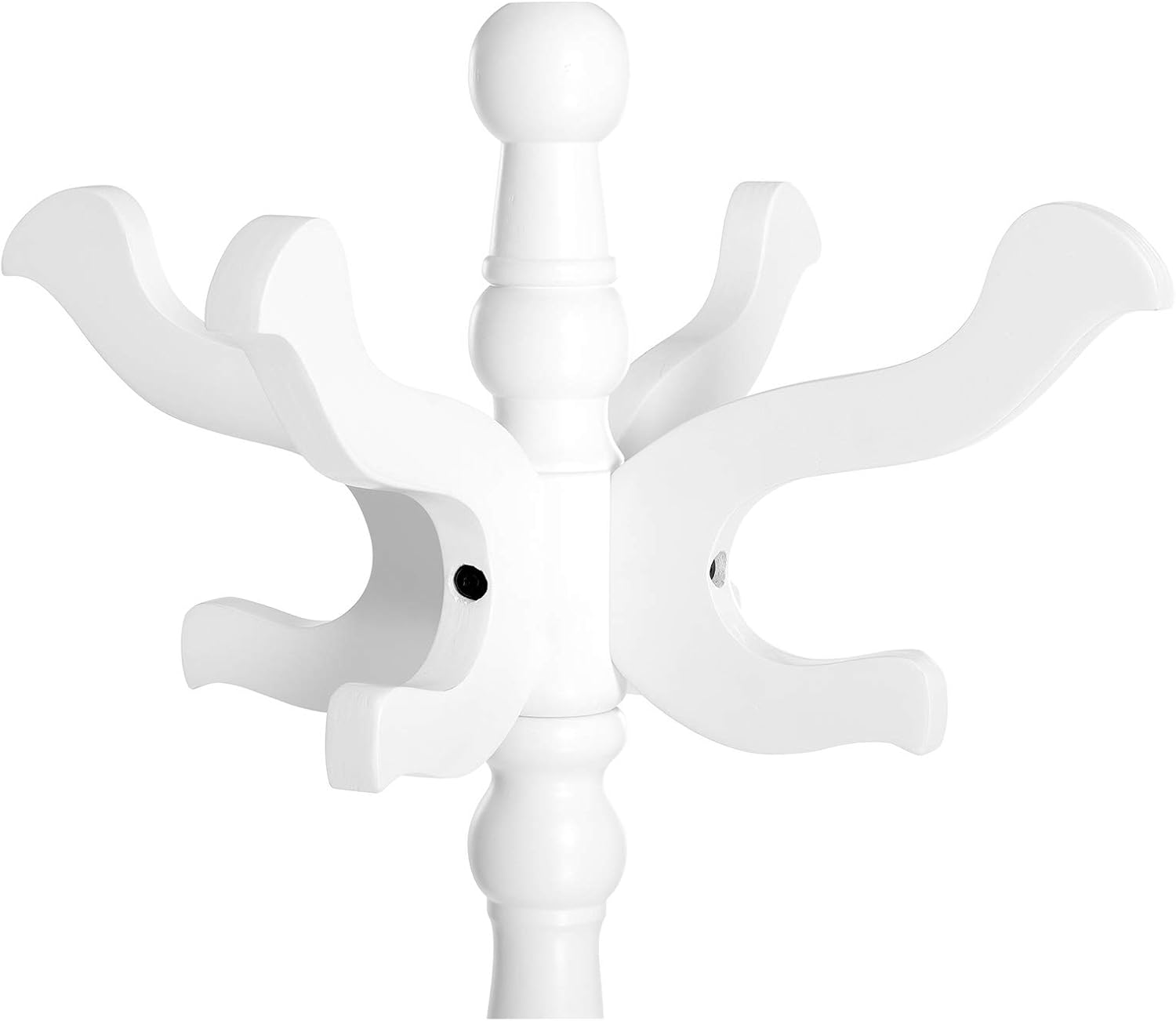 VASAGLE Perchero de pie independiente con 11 ganchos, abrigo de árbol de madera con base de madera maciza de caucho para abrigo, sombrero, ropa,