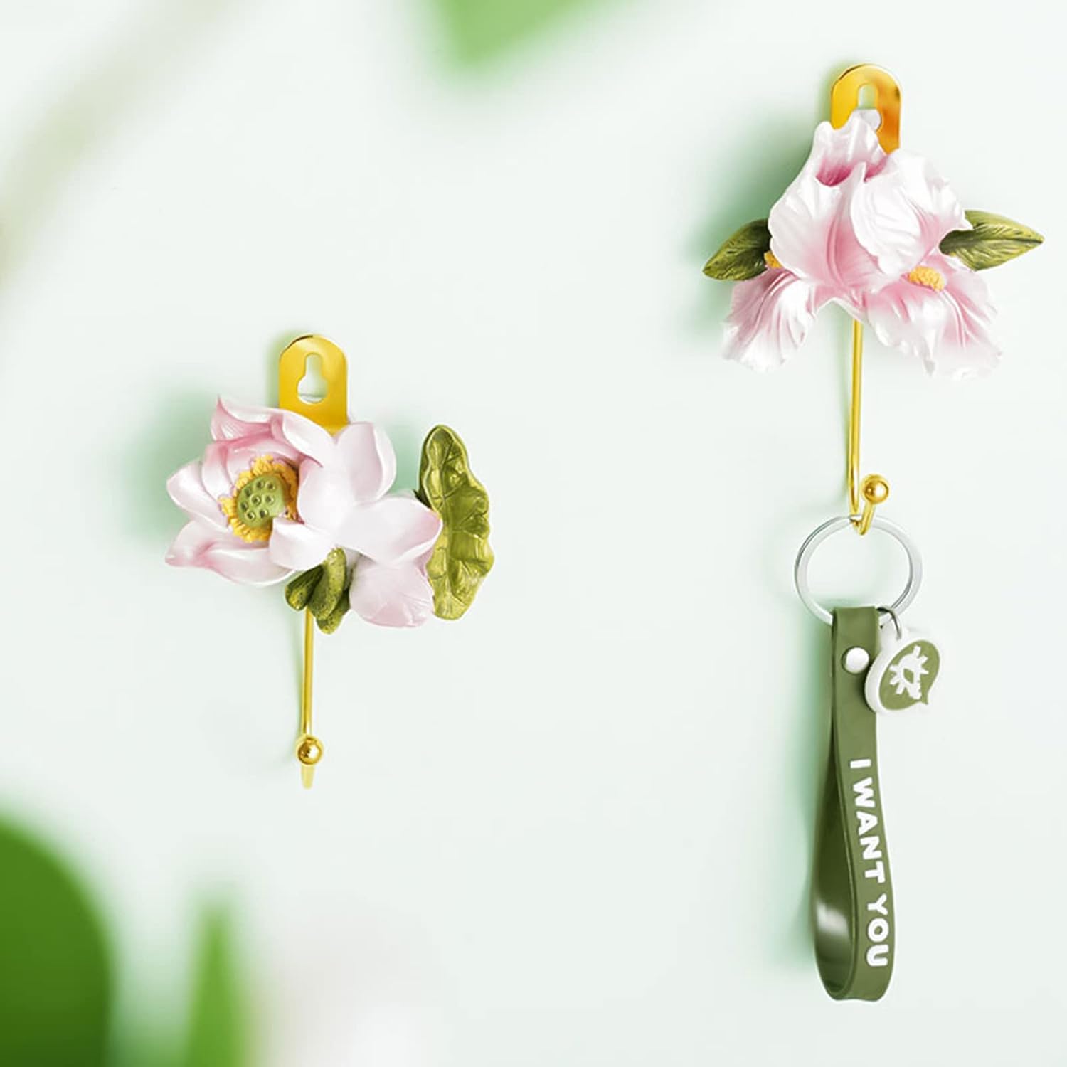 3 ganchos de pared de resina con diseño de tulipán creativo para colgar abrigos, sombreros, toallas, bolsos, llaveros, sala de estar, baño,
