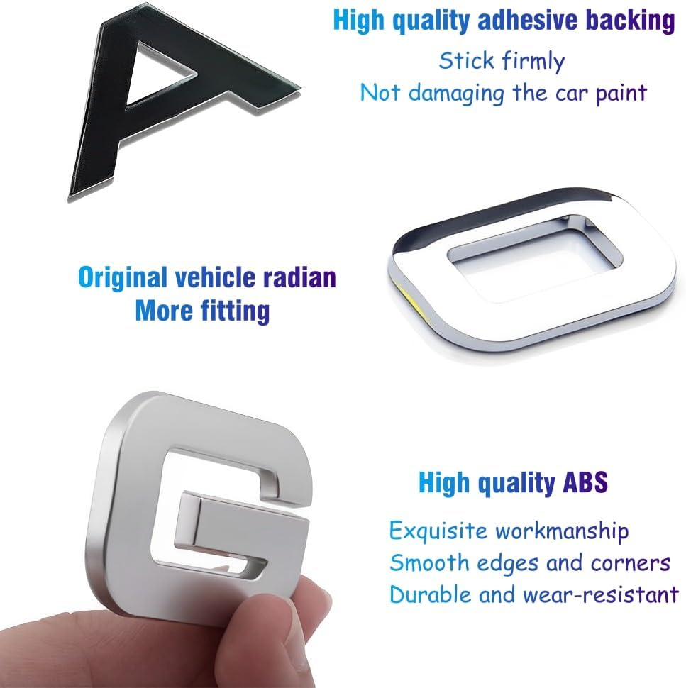 Accesorios de repuesto 3D para automóvil, 1 juego de letras delanteras y traseras para portón trasero, emblema compatible con RxxxR y RxxxE, color