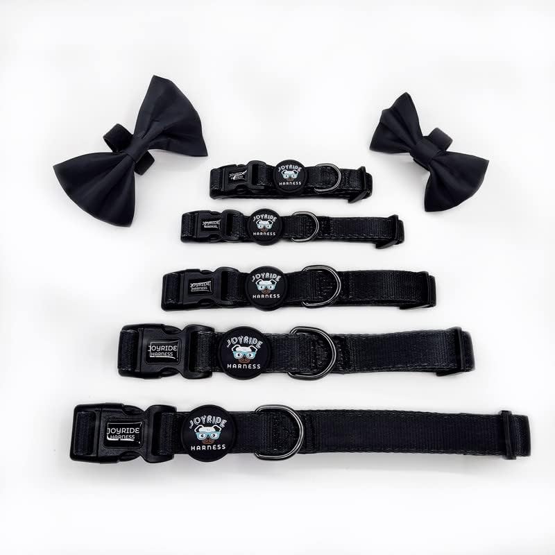 Joyride Harness Collar de perro con pajarita extraíble, ajustable y transpirable para todas las razas de perros, anillo en D fuerte y hebilla
