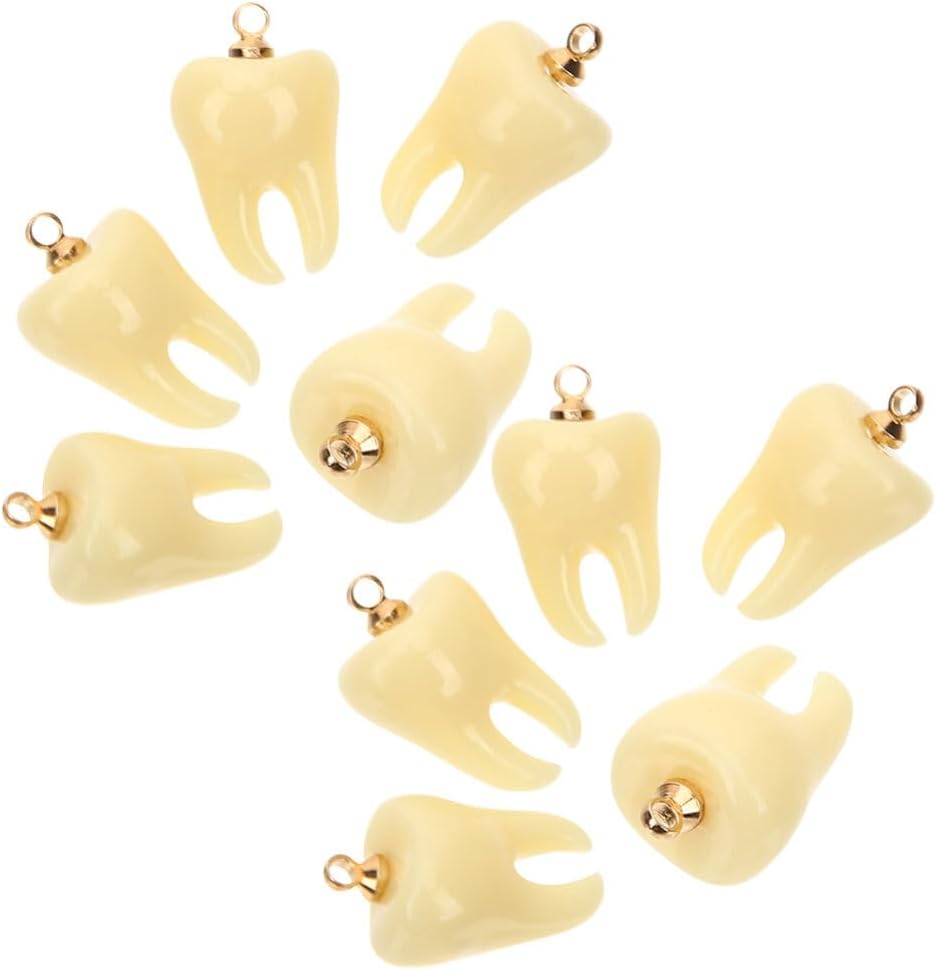 SEWACC 10 dijes humanos colgantes de bricolaje artesanales divertidos joyas colgantes adornos de dientes para hacer joyas, collares, pulseras,