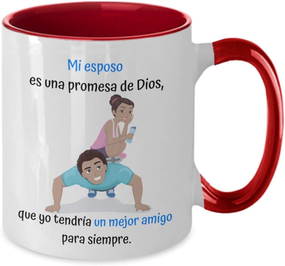 Taza 2 colores con mensaje de amor Taza de café para esposo Mi esposo es una promesa. Taza de dos tonos de 11 onzasRosa