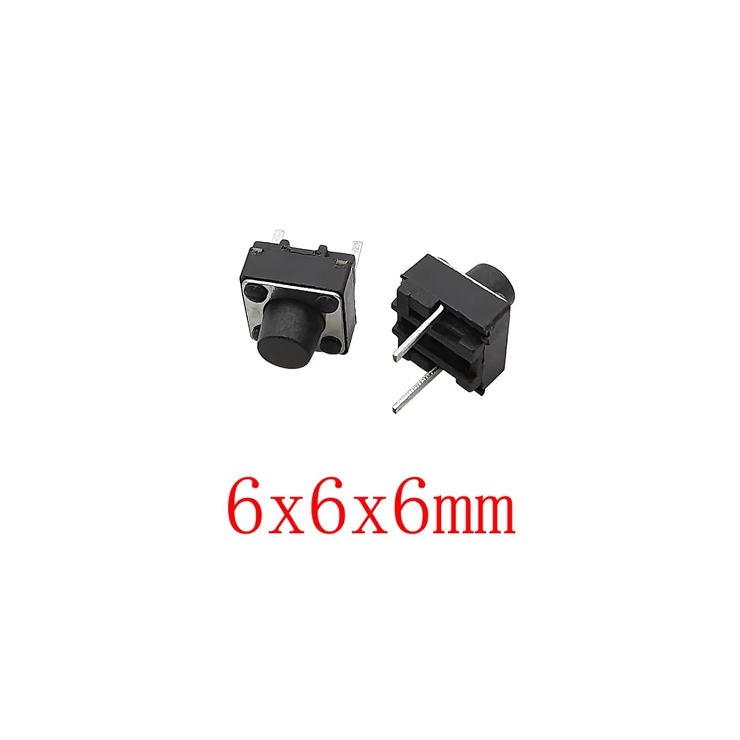 20Pcs Tactile Switch Momentary Tact 2 Pin 6 x 6mm Micro Touch Push Button Switches 6x6x5mm 6mm 7mm 8mm 9mm Middle 2Pins (Color  6x6x6mm)