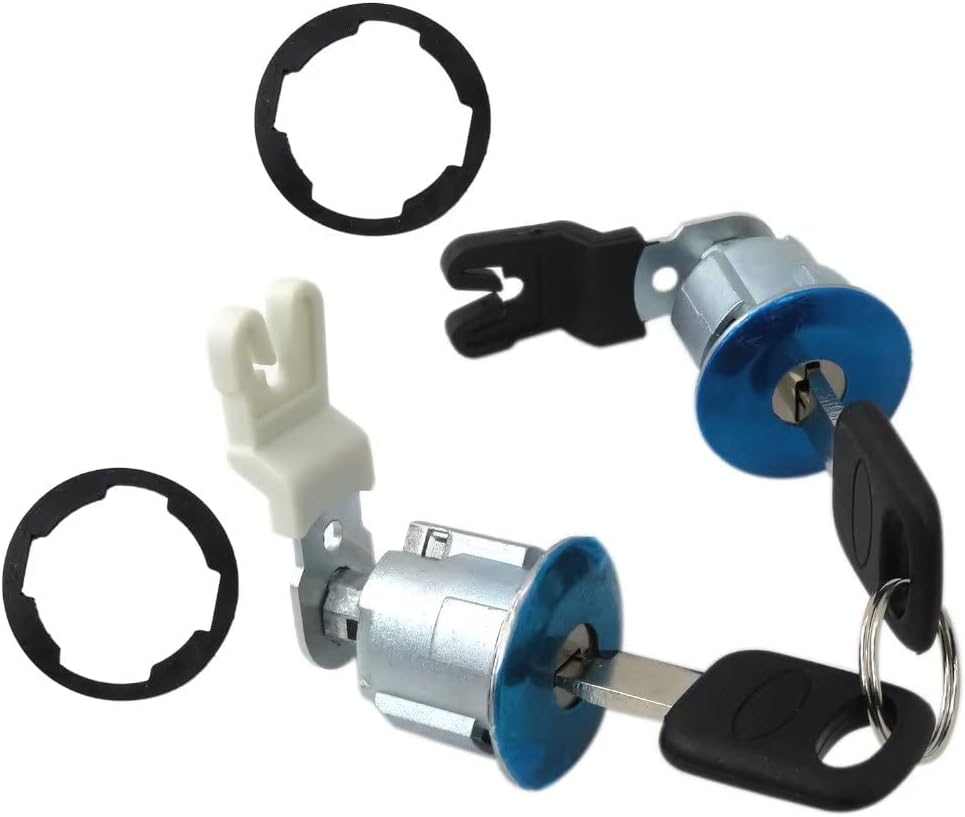 Juego de 2 cilindros de bloqueo de puerta 13268592, DL143B delanteros con 2 llaves de repuesto para Ford 2001-2003 Ranger Edge