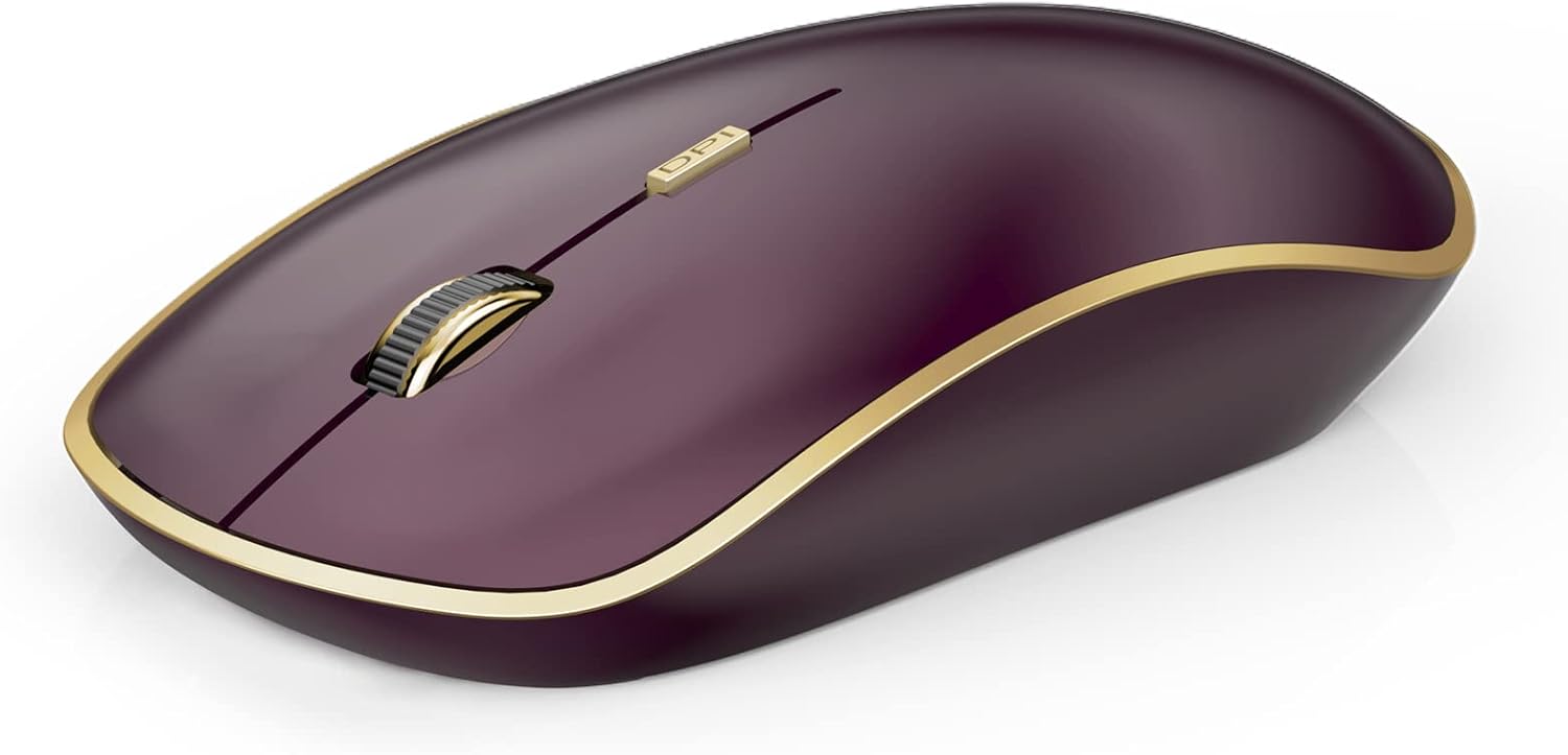 JOYACCESS Ratón inalámbrico para ordenador portátil-rojo vino