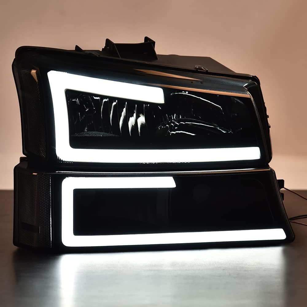 PIT66 Faro LED, compatible con Chevy Silverado 1500 2500 3500 HD modelo 03-06Fit Avalanche 1500 2500 (solo apto sin revestimiento) 03-06Fit