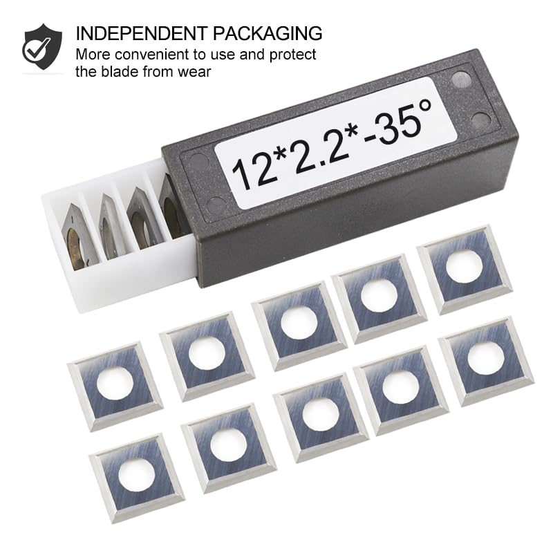 Insertos cuadrados de carburo de 0.472 in 0.472 x 0.472 x 0.087 in Torno de madera Herramientas de torneado para reemplazo CNC Spoilboard Surfacing