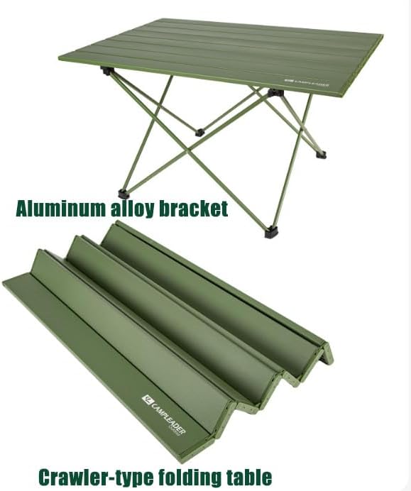 VENS LUEE Mesa plegable portátil al aire libre Mesa de barbacoa de aluminio Mesa de picnic Mesa de aluminio autoconducido Camping Placa de aluminio