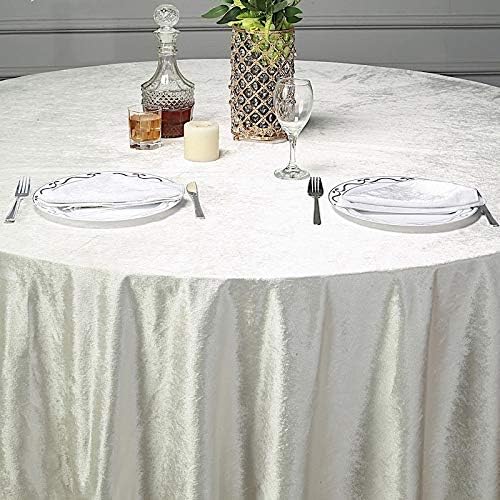 BalsaCircle – Mantel redondo de terciopelo de 120 pulgadas color marfil de alta calidad, para bodas, recepciones, fiestas, eventos, hogar, catering,