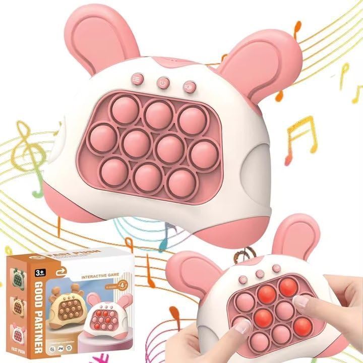Juguete de empuje rápido con luces  Juego de burbujas de empuje rápido, juego antiestrés, juguete de reventar luz para niños, niños y adultos (rosa)