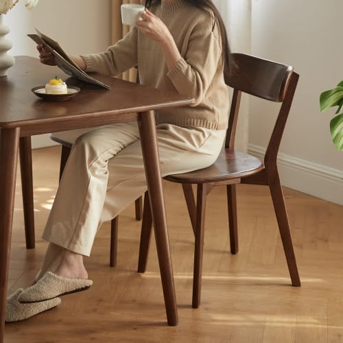 TINGSING Sillas de comedor de madera de roble macizo, sillas modernas de cocina y comedor de mediados de siglo con respaldo redondo ancho, sillas de