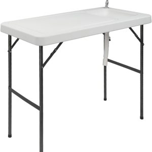 Mesa plegable de pescado, limpieza de caza al aire libre, corte, camping, picnic, estación de lavado, mesa de limpieza con grifo de fregadero Mesa plegable de pescado, limpieza de caza al aire libre, corte, camping, picnic, estación de lavado, mesa de limpieza con grifo de fregadero