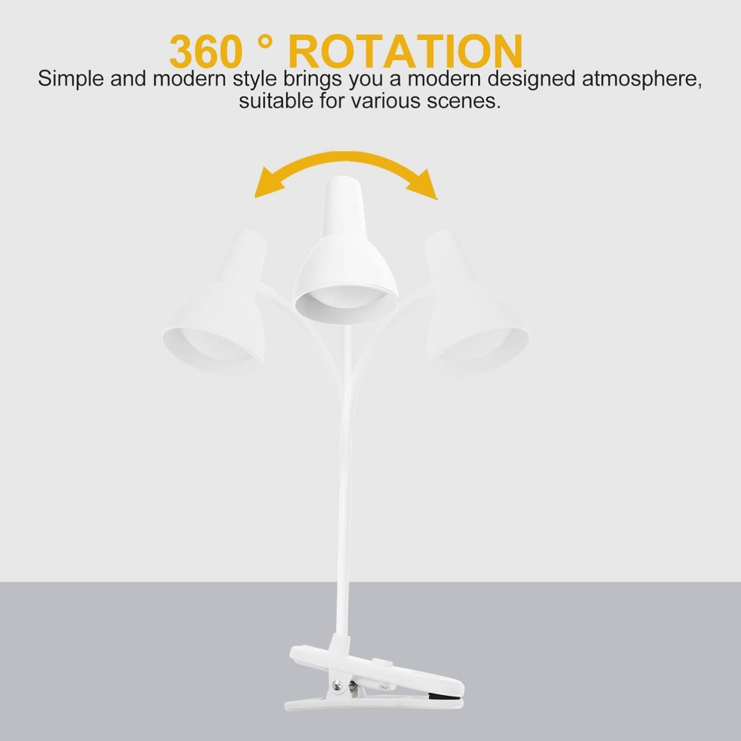 Luz de mesa de oficina, luces de lectura con clip, luces de lectura con clip, protección de ojos, abrazadera de libro, lámpara de abrazadera de