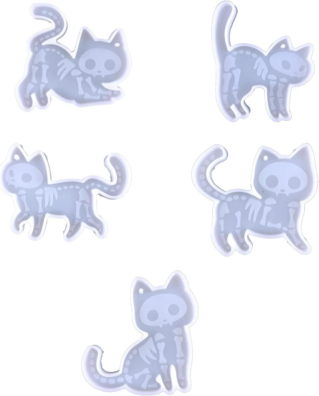 5 piezas de resina animal gato molde de silicona epoxi molde de fundición en forma de gatito joyería collar colgante llavero herramienta de