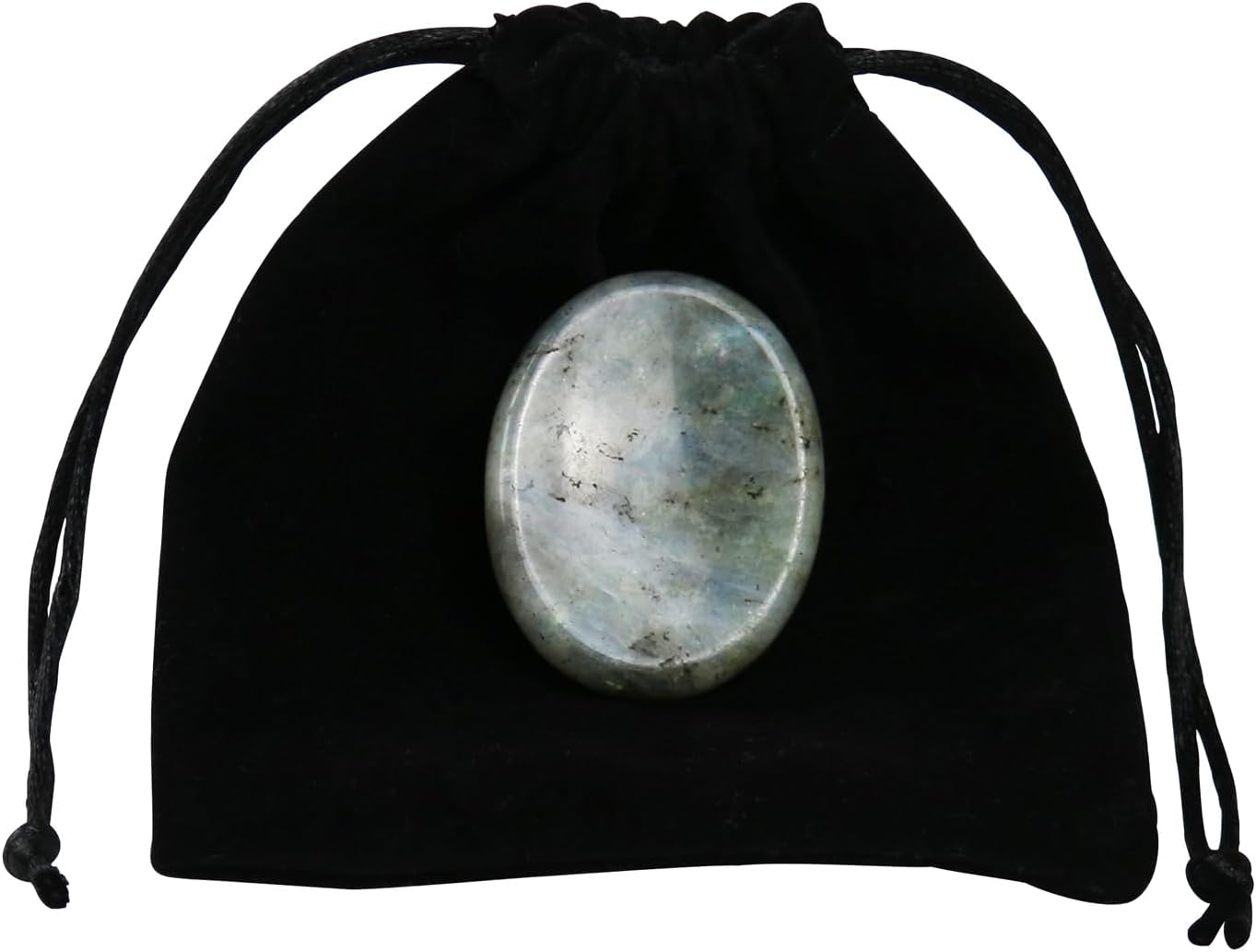 Piedra de preocupación del pulgar para cristal de labradorita, piedras curativas de cristales de chakra, piedra ovalada de preocupación, cristal de