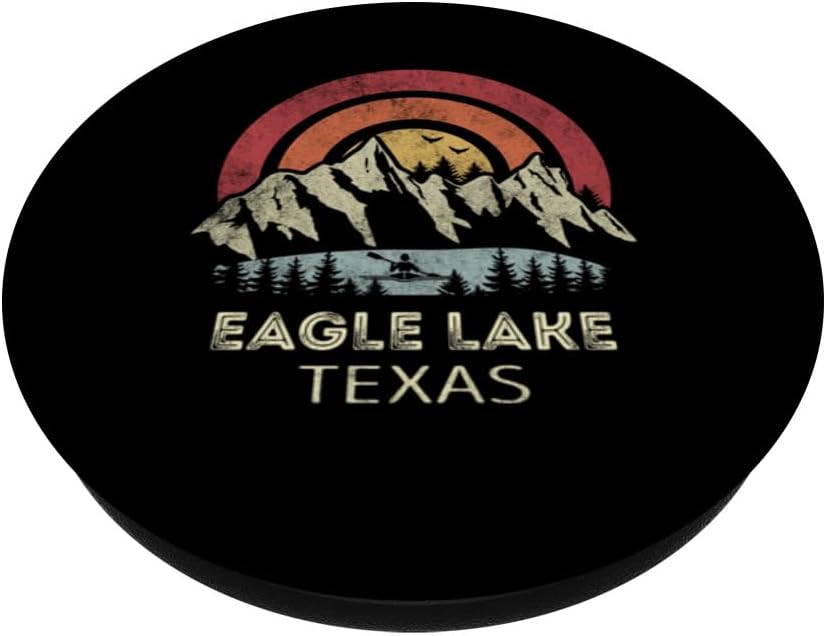 Eagle Lake Texas Mountain Sunset Sunrise Kayak Eagle Lake PopSockets estándar PopGrip