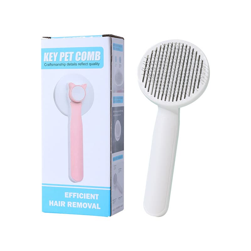 Cepillo para mascotas para amigos peludos, cepillo autolimpiante para gatos con liberación de pelo para desprendimiento y aseo, cepillos de limpieza