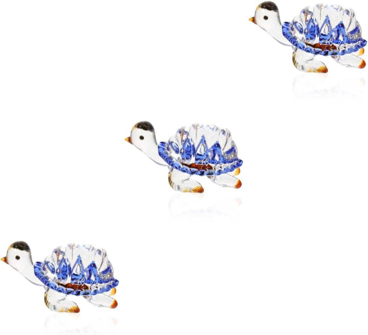 Garneck 3pcs Little Turtle Ornament Glass Animal Figurines Turtle Decor sea Animal Figurine Turtle Statue adornos para Miniature Figurines Desktop