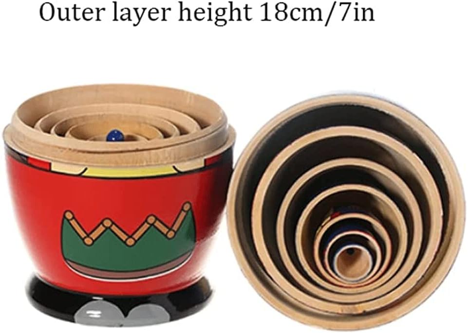 OLOTU 8 piezas de muñecas de anidación rusas pintadas a mano soldados hechos a mano apilables de madera anidados juego tradicional Matryoshka para