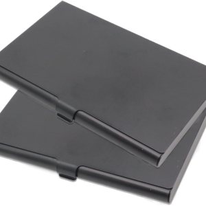 Joyangy Paquete de 2 tarjeteros de metal dorado, funda para tarjetas de visita de aleación de aluminio, funda abatible de bolsillo delgado, Joyangy Paquete de 2 tarjeteros de metal dorado, funda para tarjetas de visita de aleación de aluminio, funda abatible de bolsillo delgado,