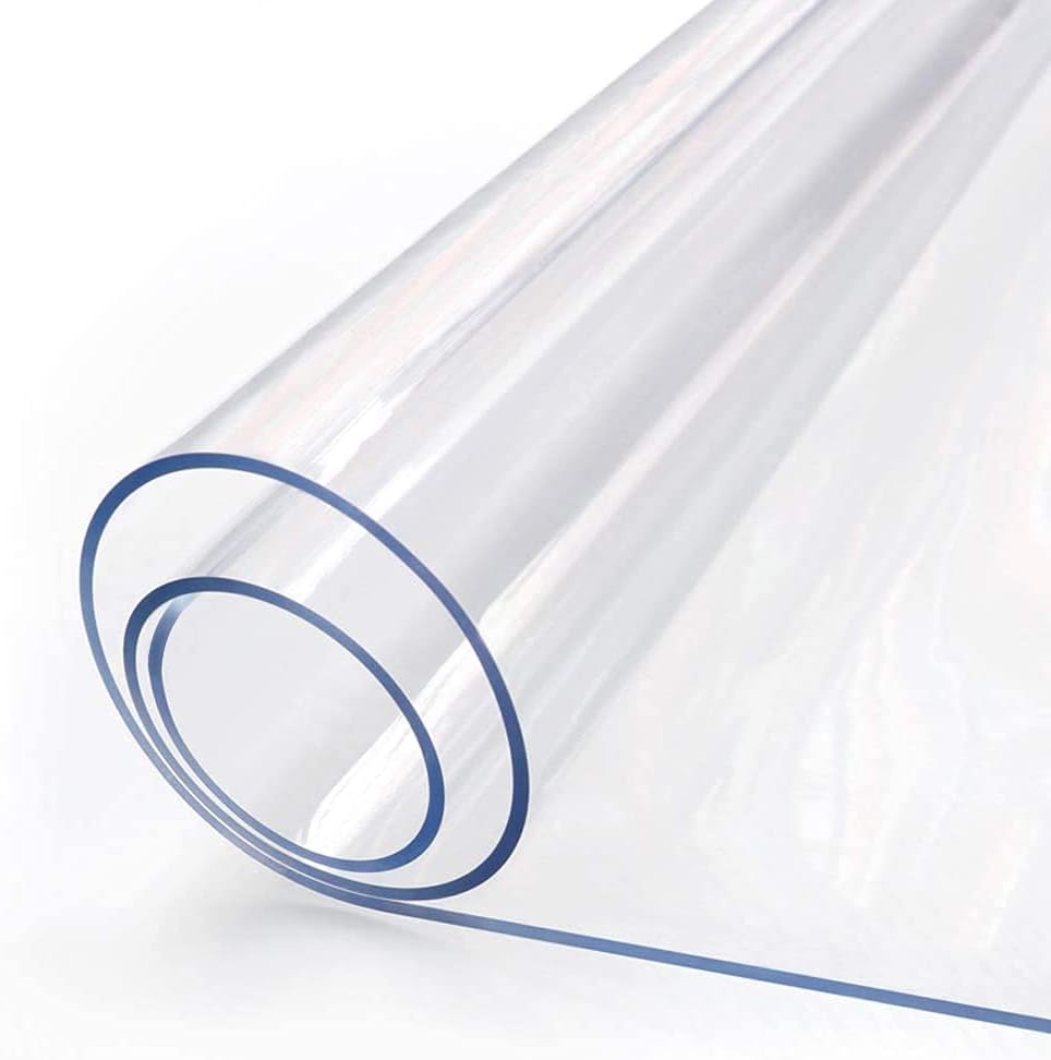 Protector de mesa transparente de 0.079 in de grosor, 48 x 36 pulgadas, protector de mesa para mesa de comedor, cubierta de mesa de plástico