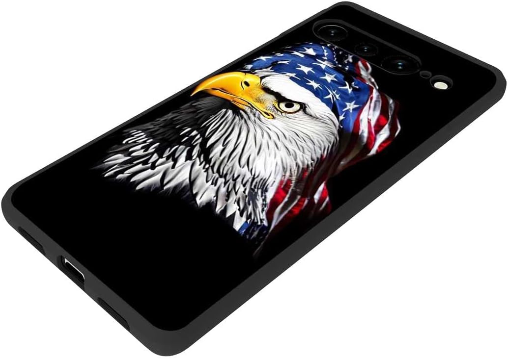 Compatible con Google Pixel 7 Pro – Funda de bandera de águila, patrón de soldado veterano de águila y bandera estadounidense para Google Case para