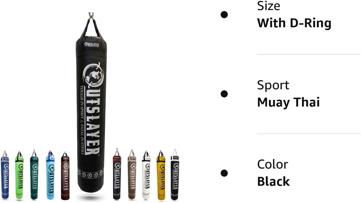 Muay Thai – Saco de boxeo de 6 pies y 150 libras sin relleno, fabricado en Estados Unidos