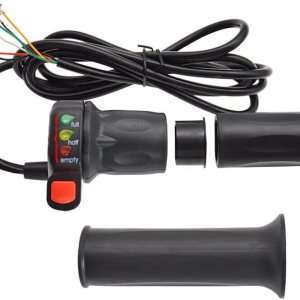 Empuñadura de acelerador de bicicleta eléctrica, 36V48V Scooter eléctrico con mango dividido de 3 velocidades de giro con pantalla de potencia de 3 Empuñadura de acelerador de bicicleta eléctrica, 36V48V Scooter eléctrico con mango dividido de 3 velocidades de giro con pantalla de potencia de 3