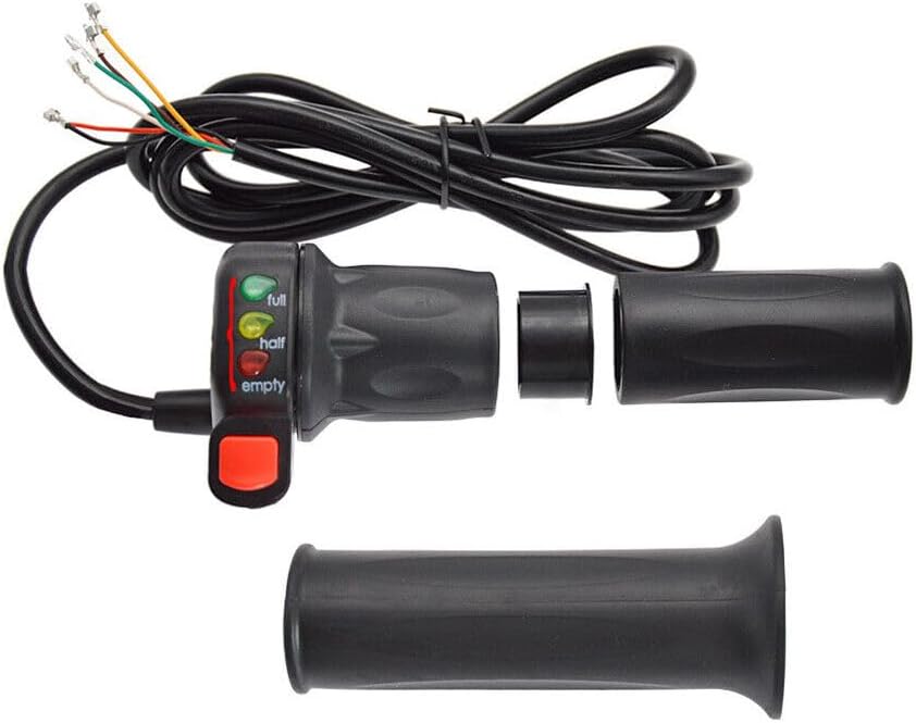 Empuñadura de acelerador de bicicleta eléctrica, 36V48V Scooter eléctrico con mango dividido de 3 velocidades de giro con pantalla de potencia de 3