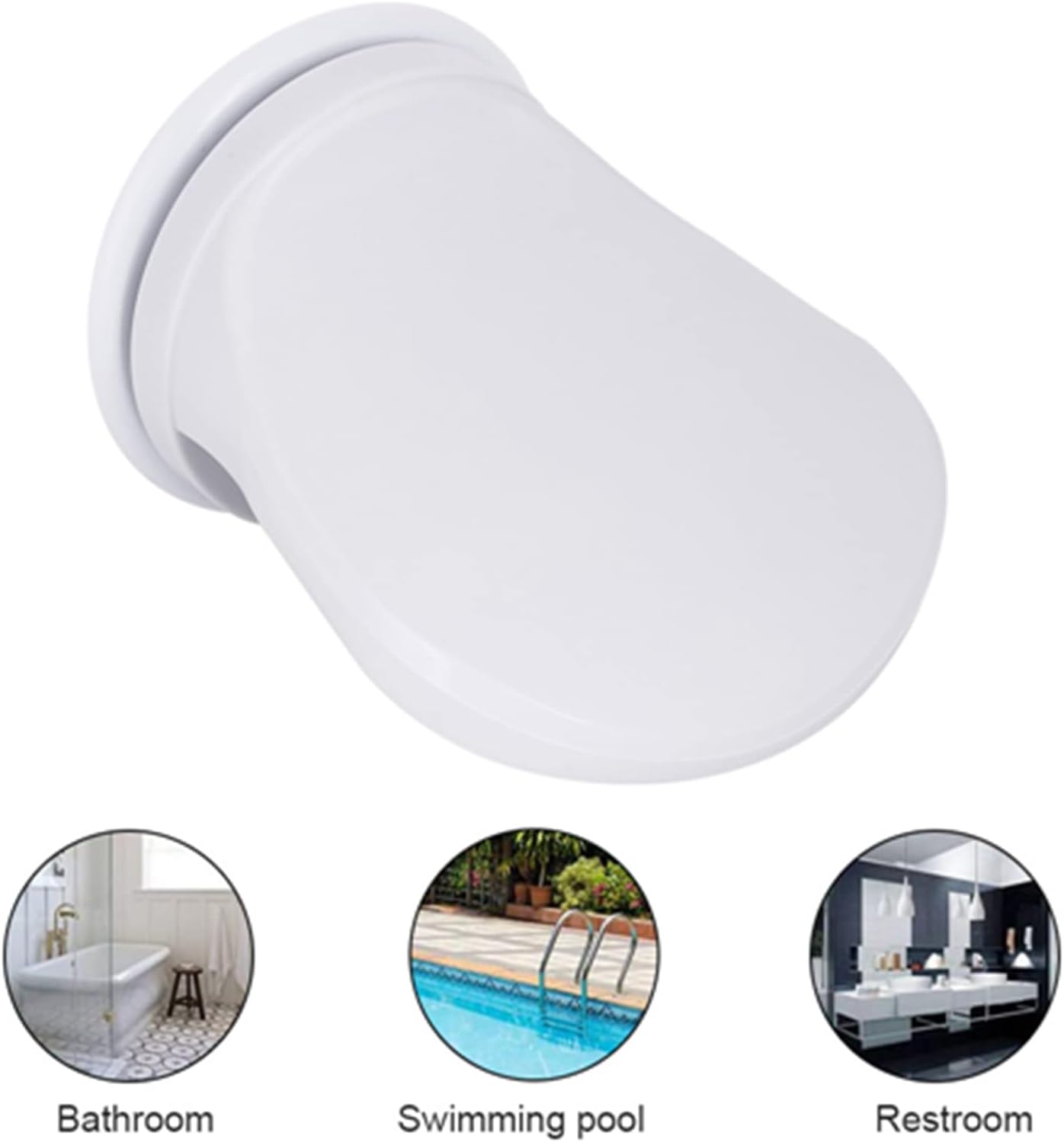 Reposapiés de ducha, soporte de succión para piernas, reposapiés de plástico antideslizante para ducha para el hogar, hotel, baño, color blanco