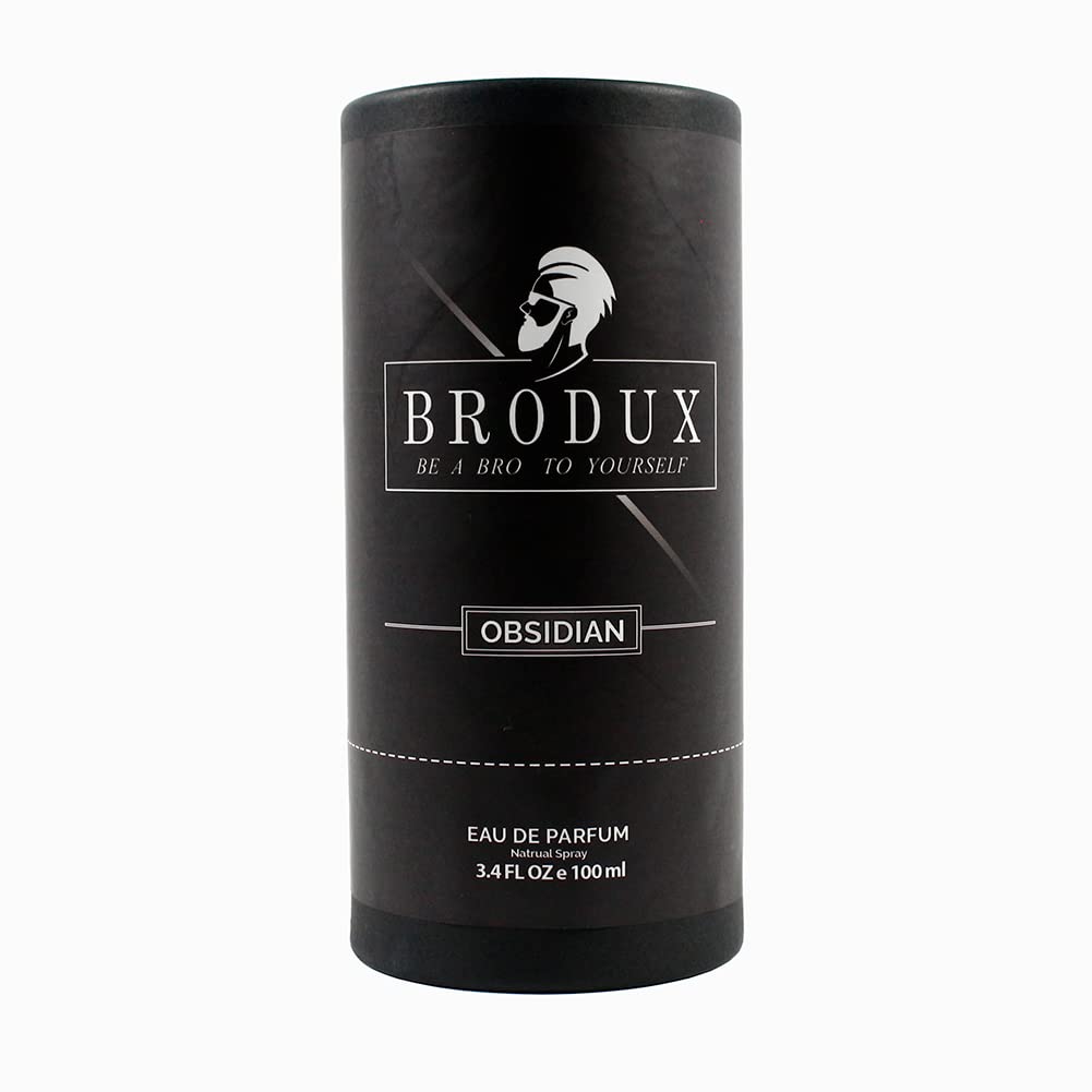 BRODUX Obsidian Handmade – Colonia natural para hombre, fusión audaz de mango helado, armadura plateada y pachulí negro, botella de 3.4 onzas