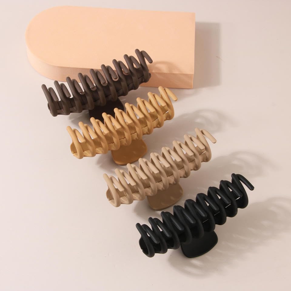BELLA – 8 pinzas para el cabello para mujer, cabello largo y grueso, 4.3 pulgadas, pinzas de pelo grandes para niñas, antideslizantes, sujetan el