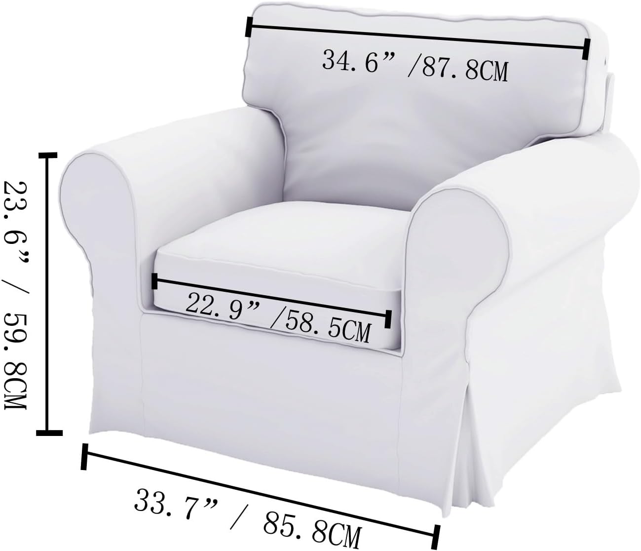 El repuesto de la funda de sofá está hecho a medida para el sillón de sofá IKEA Ektorp. Solo la funda. Funda de repuesto Ektorp (silla, poliéster